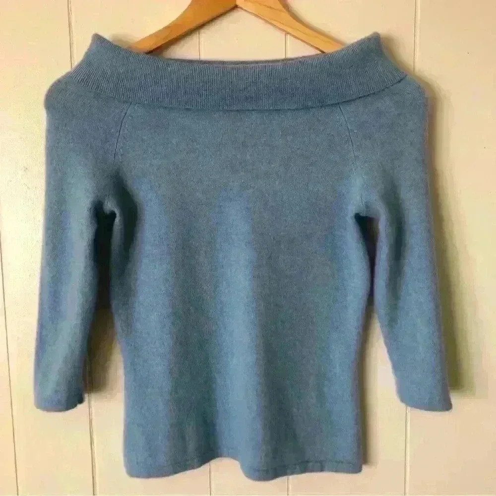 Alfani 3/4 Sleeve Cashmere Top Sweater Size P/P